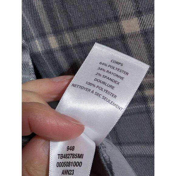 Treasure & Bond Women's Gray Plaid Pattern Long-Sleeve Blazer Jacket Size M - Picture 7 of 10